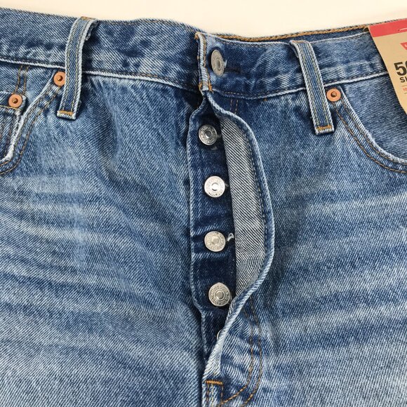 NEW Levi's 501 Denim Cut-Off Shorts Women's Size 34 Button Fly Distressed Cotton - Picture 3 of 11